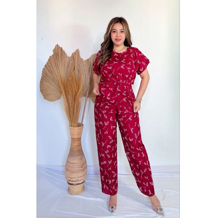 Daster Babydoll Panjang Bali-BD - LEAF MAROON