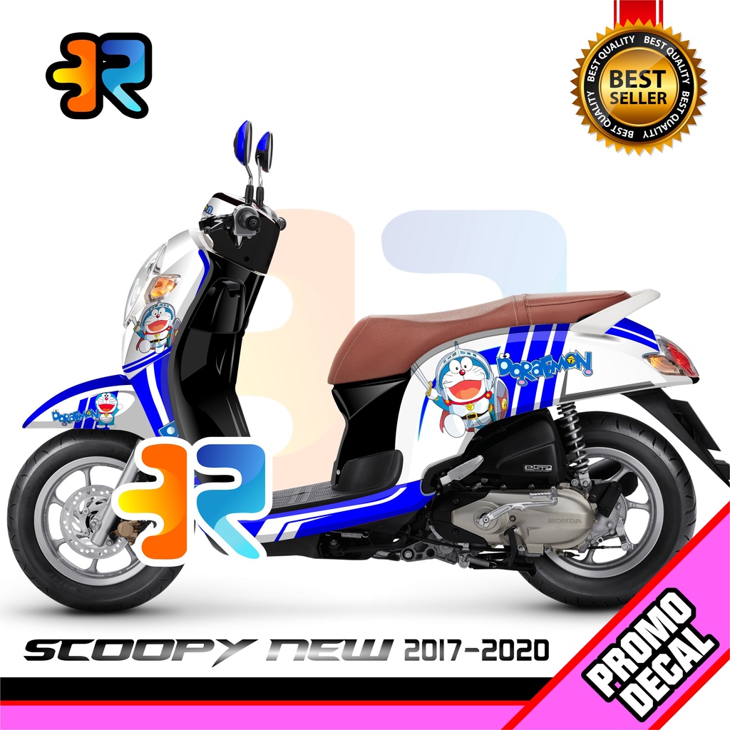 Decal Motor Scoopy New Desain Doraemon Sticker Full Body Scoopy New 2017 2018 2019 2020