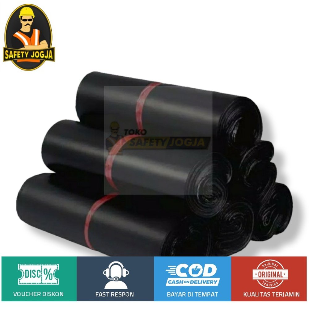 PLASTIK POLYMAILER UKURAN 25X39CM WARNA HITAM HARGA 1 ROLL