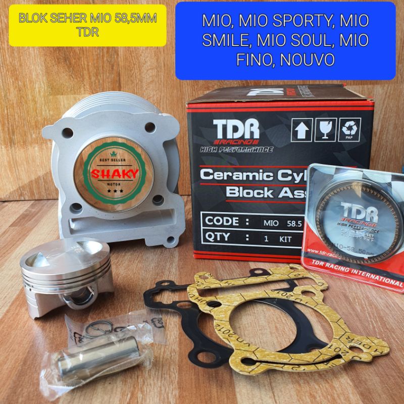 BLOK SEHER MIO 58.5 BORE UP CERAMIC KOMPLIT TDR RACING TDR Ceramic Cylinder Block Assy (Cast Piston)