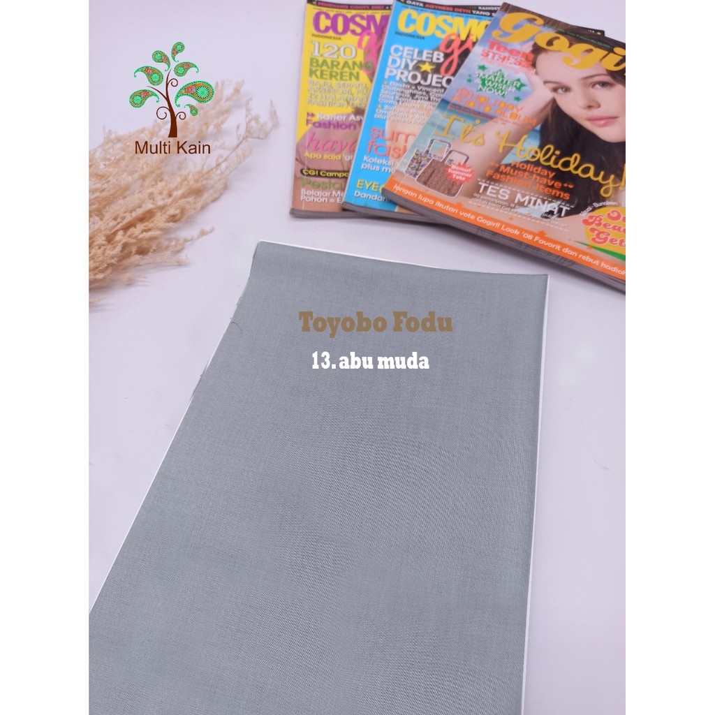 Bahan Multi kain katun cotton toyobo FODU (COPYRIGHT, TERDAFTAR) asli premium-FODU13 abu muda
