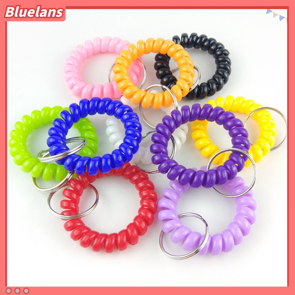 6pcs Gantungan Kunci Spiral Warna-Warni Untuk Gym / Kolam