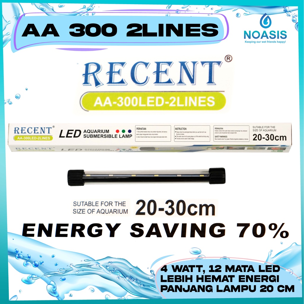 LAMPU LED CELUP AQUARIUM RECENT AA 300 LED 2 LINES AQUASCAPE 4 W