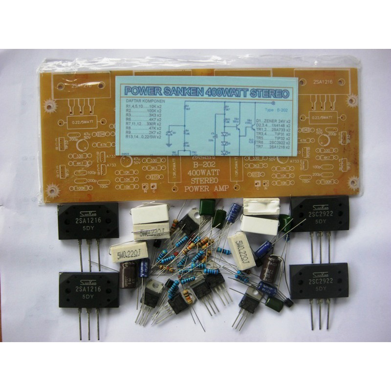 DIY PCB dan Komponen Power Sanken 400 Watt B-202