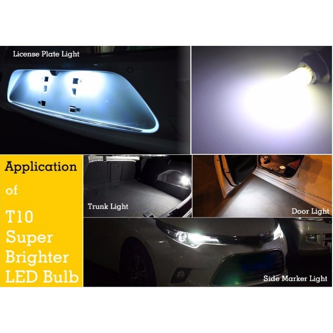 Lampu Senja Sein Speedo Dashboard Plafon Plat Motor Mobil HIGH POWER LED T10 W5W COB CERAMIC