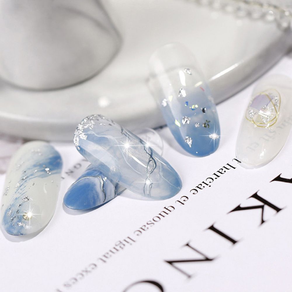 Mxbeauty 1 Box Stiker Kuku Bahan Aluminum Foil Warna Gold / Silver Untuk Dekorasi Nail Art