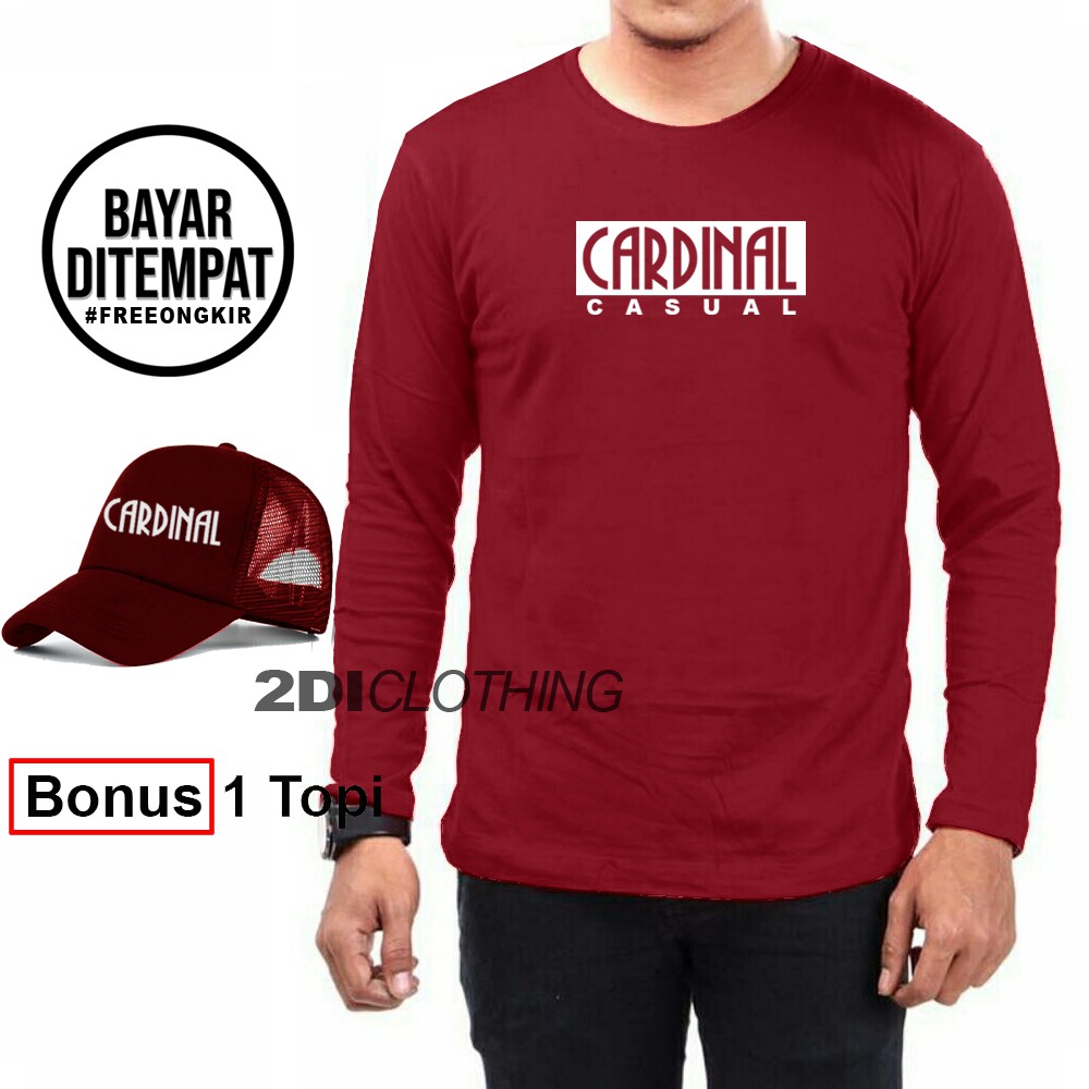 BONUS TOPI Kaos  distro cardinal  casual  gratis topi 