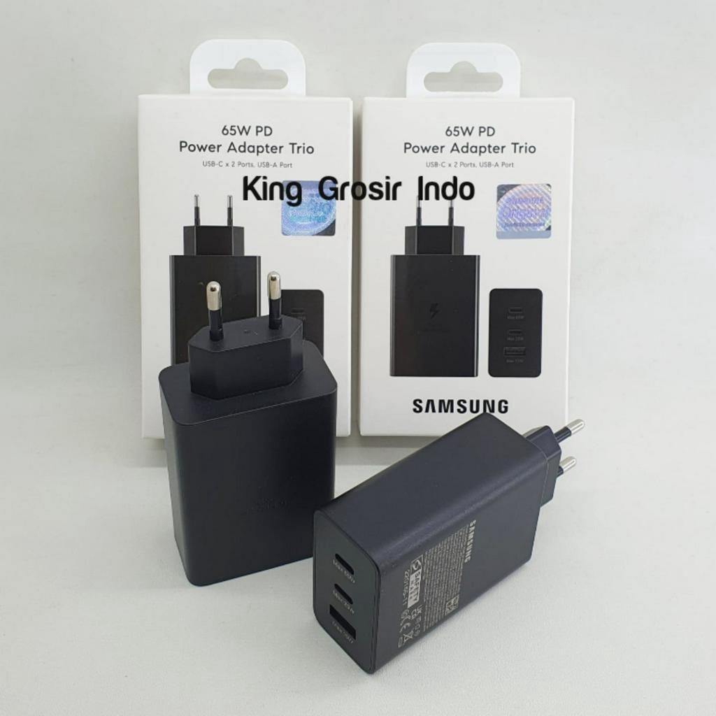 Kepala Charger Samsung 65W 3 Port Super Fast Charging Original Packing