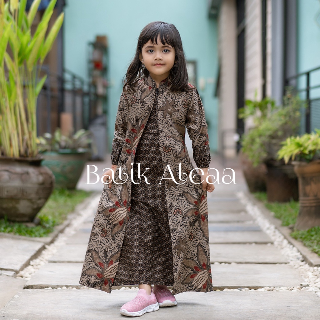 Set Baju Batik Keluarga Seragam Hajatan Gamis Kemeja Jagung