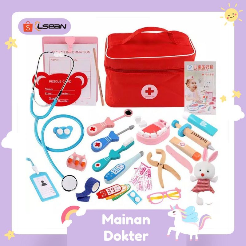 Mainan Anak Dokter / Medical Doctor Kit Wooden Toys