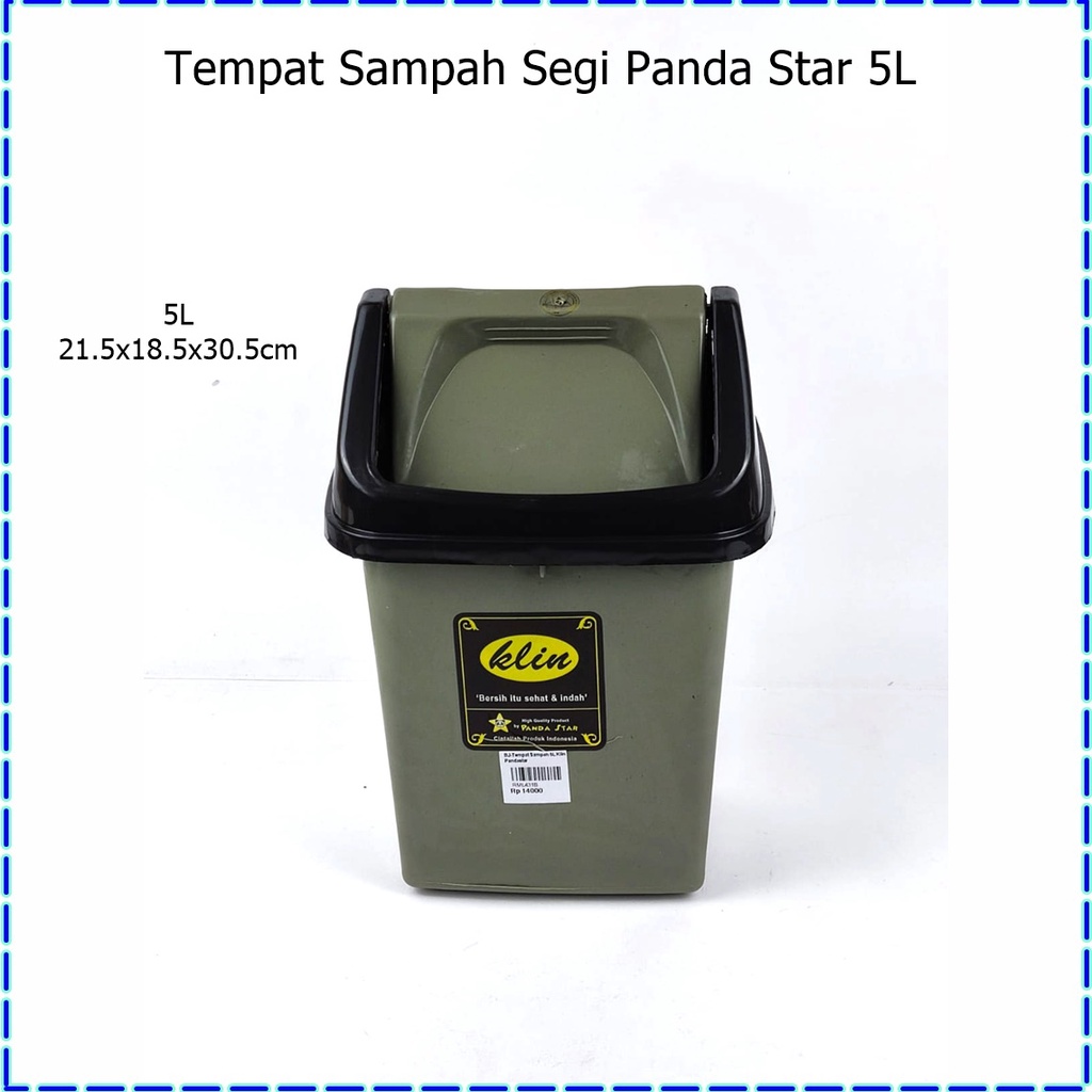 Tempat Sampah Tutup Segi 5L