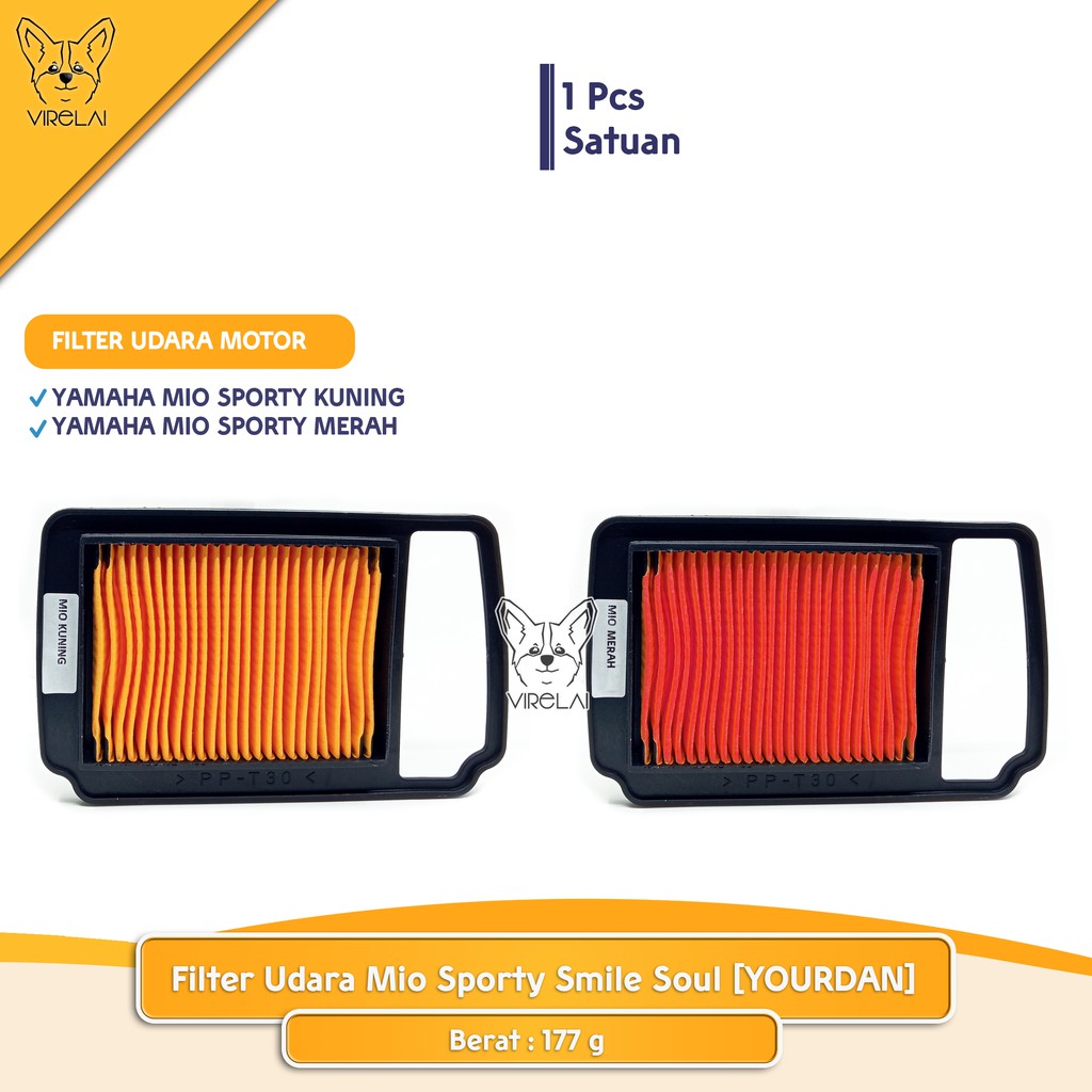 Filter Udara Mio Sporty Smile (Merah / Kuning) [YOURDAN]