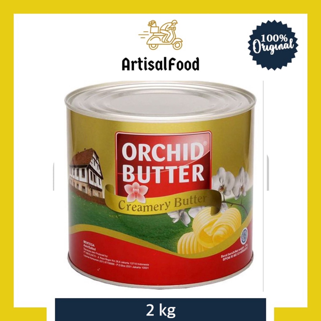 

mentega ORCHID CREAMERY BUTTER 2kg KALENG ORI