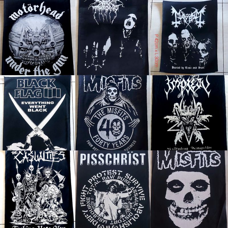 BACKPACTH PUNGGUNG METAL EMBLEM BESAR / EMBLEM BAND LUAR  EMBLEM PUNK AKSESORIS PUNK / PACTH / JAKET