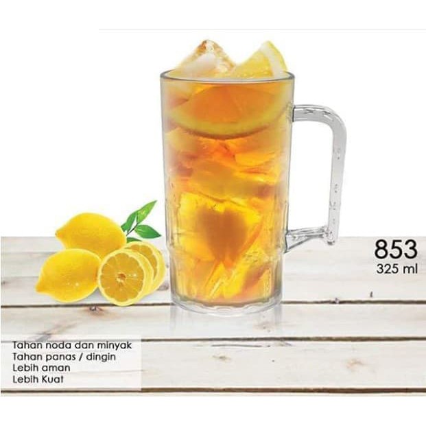 Termurah Gelas Bir Teh Gagang Plastik 325 ml Golden Dragon Melamin 853 Terbaru