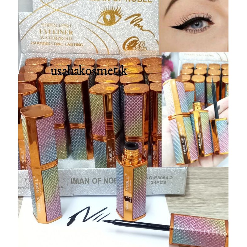 PROMO BIG EYELINER WATERPROOF RAINBOW DAN ABU2 EMAS IMAN OF NOBLE E8066/E8054