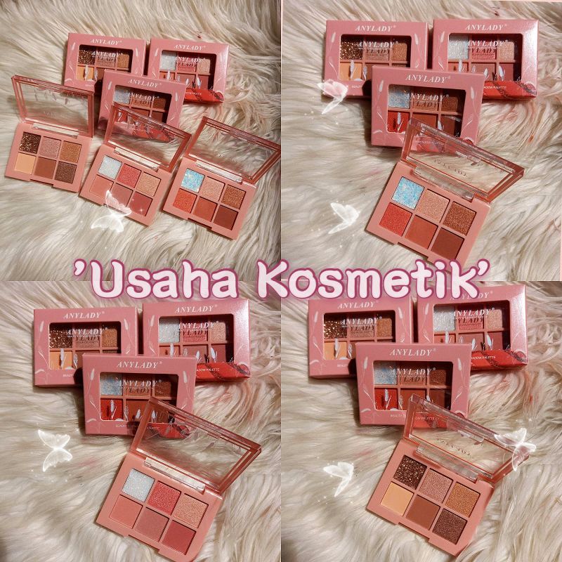 ECER!! EYESHADOW ANYLADY NATURAL 6WARNA CANTIK BEST SELLER PRODUCT NO. 936 /878 /8118