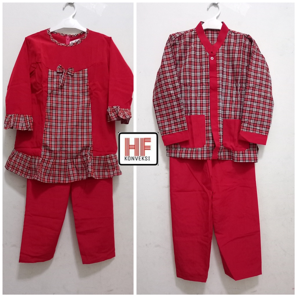 READY STOK Seragam TK/PAUD Bebidol kotak merah