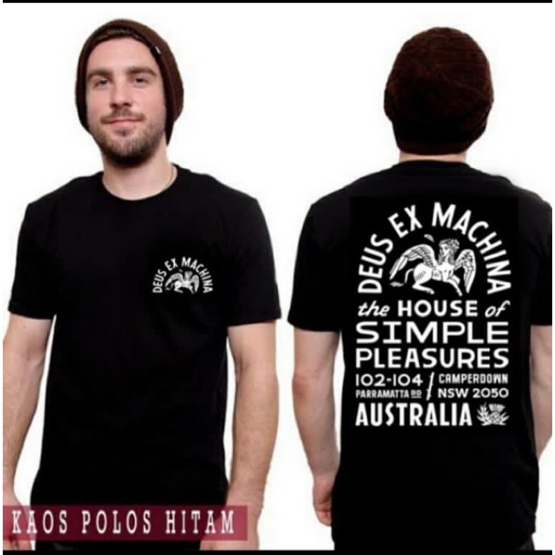 BAJU KAOS TSHIRT PRIA WANITA DEUS EX MACHINA SABLON DEPAN BELAKANG
