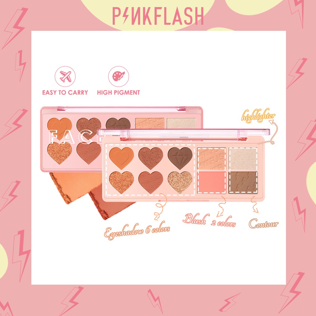 PINKFLASH EYESHADOW #OHMYLOVE MULTIPLE FACE PALETTE - Zero Waste Color Celebshine