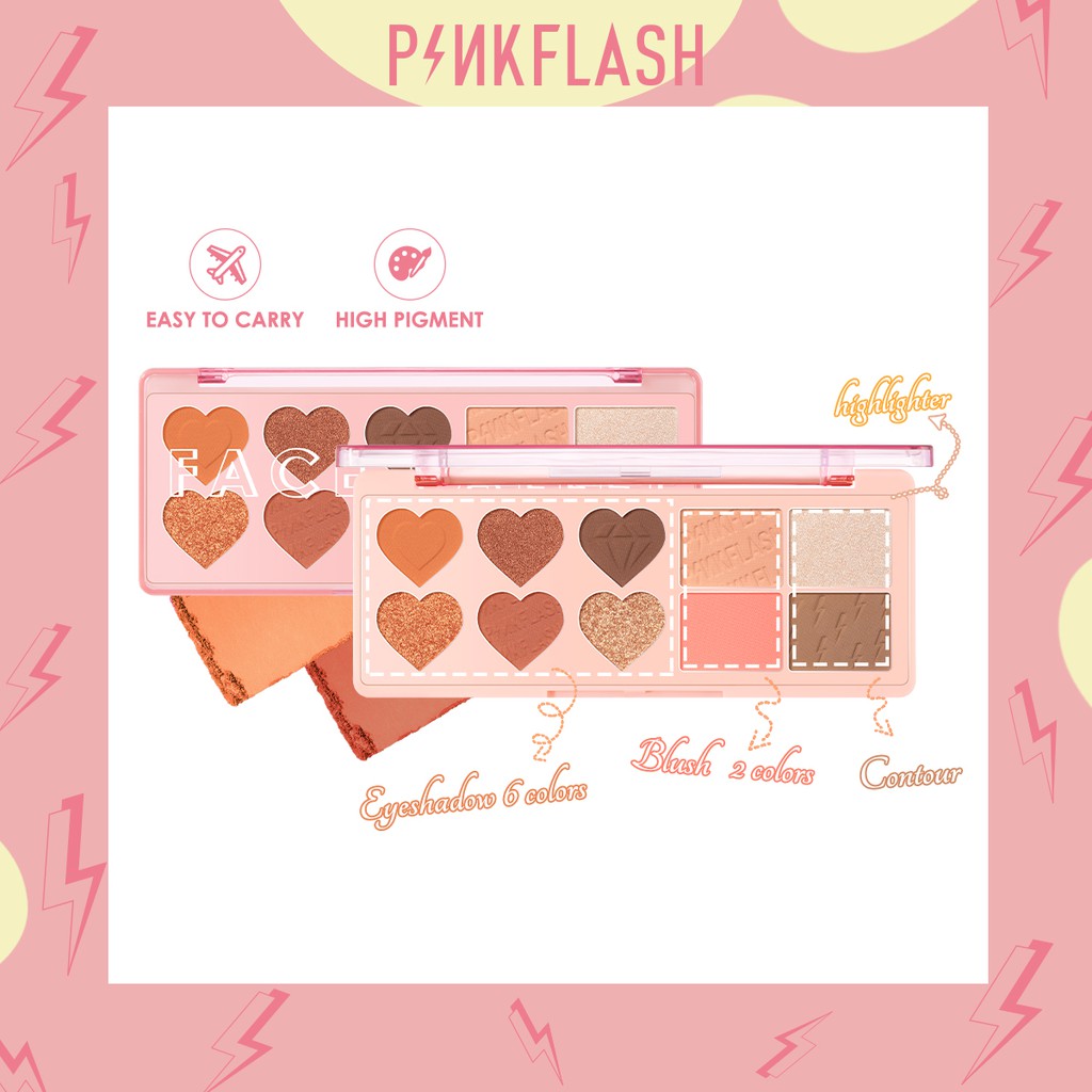 PINKFLASH EYESHADOW #OHMYLOVE MULTIPLE FACE PALETTE - Zero Waste Color Celebshine