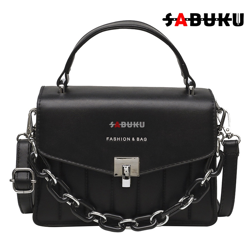 Tas Bahu Rantai Shoulder Bag Hand Bag Wanita Cewek Fashion Elegan Simple Model Terbaru Kulit korea -180