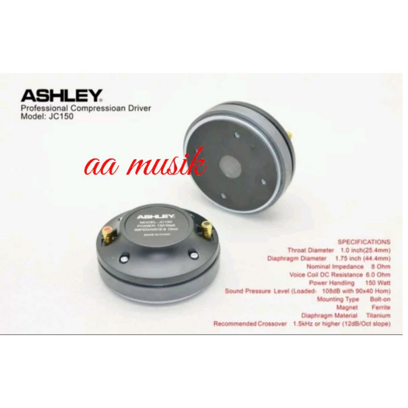 DRIVER ASHLEY JC150 TWEETER ASHLEY JC 150 ORIGINAL