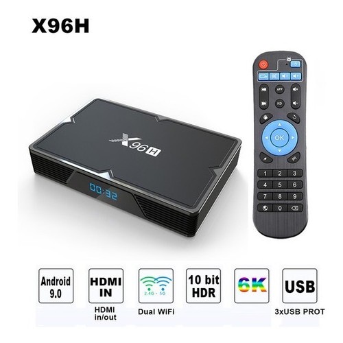 TV BOX X96H | Smart Tv Box Mini Android 9.0 RAM 4/32GB Resolusi 6K UHD