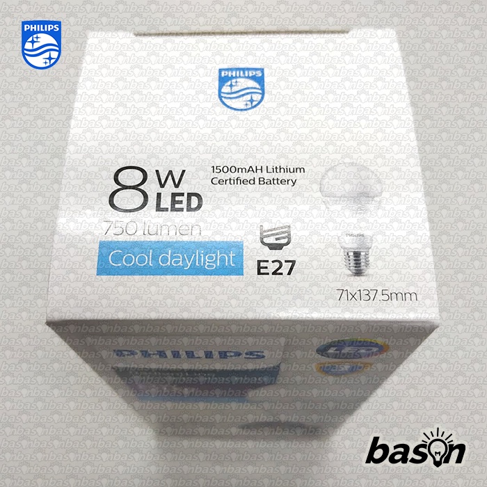 PHILIPS Rechargeable LED Bulb RadiantLine 8W Battery Back Up - Lampu Emergency