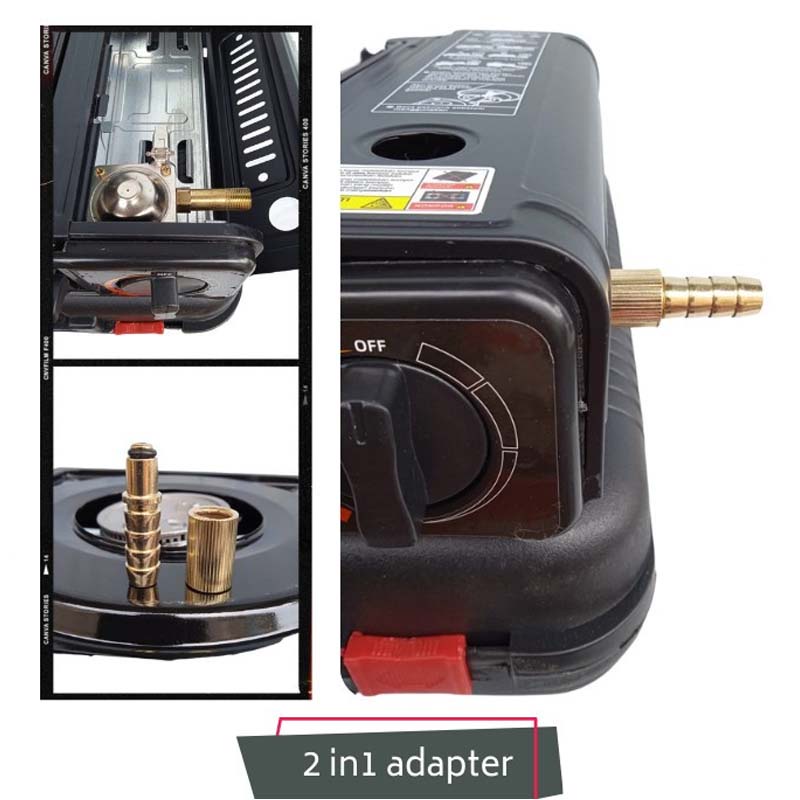Kompor Gas Portable MYVO + Grill Pan + Gas Kaleng+GRILL BBQ KOTAK