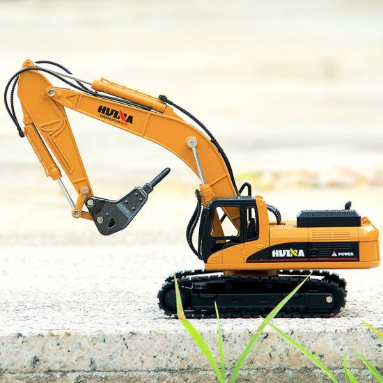 Huina 1711 Drill Excavator Diecast Scale 1:50 Die-cast Metal Koleksi Alat Berat