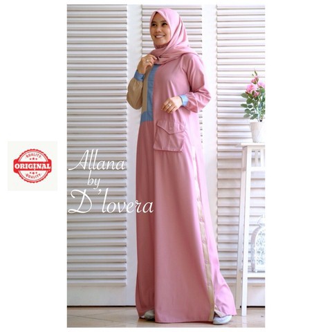 Maxi Dress Muslimah Busui Patchwork Allana Dress by d'Lovera