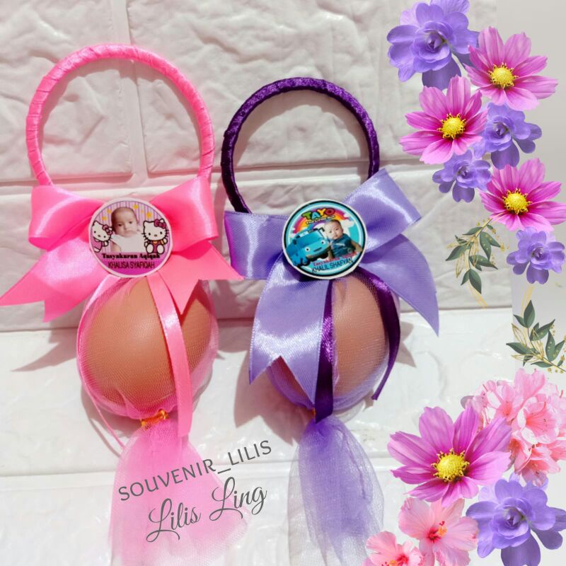 Souvenir tempat telur aqiqah