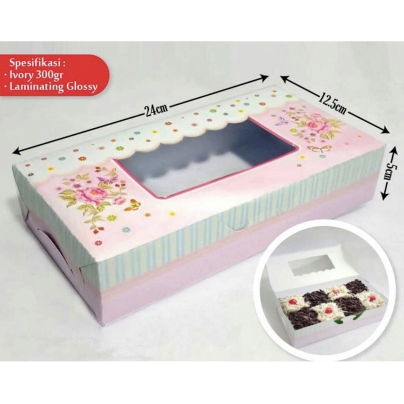 

Kotak Box Pink Flower / Dus Mika - Packaging Hampers Cake Cookies Kue Bolu