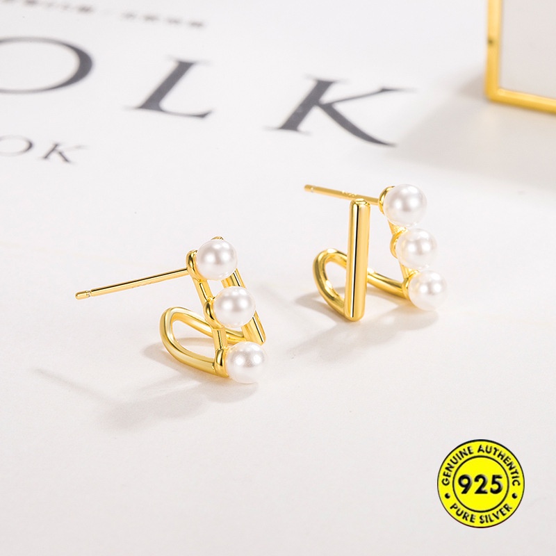 Anting Mutiara Geometris Serbaguna Untuk Wanita