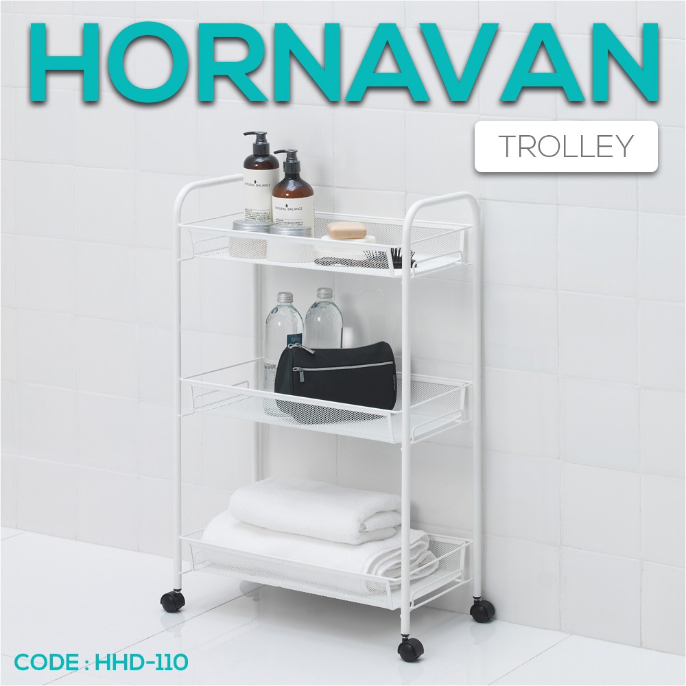 Hornavan Rak Troli Dengan Roda 26x48x77 cm Trolley Barang/Makanan - HHD-110