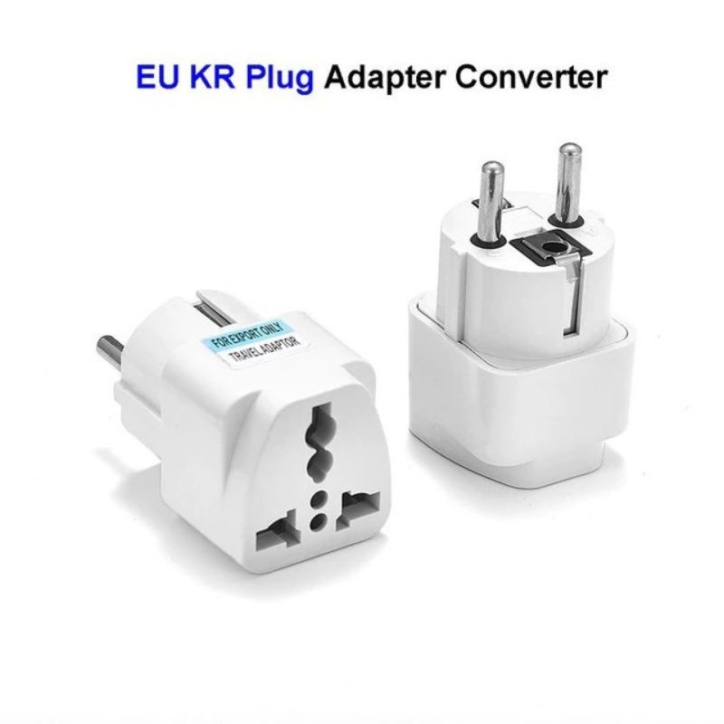 Over Steker Adaptor Colokan Listrik 2 kaki Gepeng & 3 Kaki Bulat ke 2 kaki