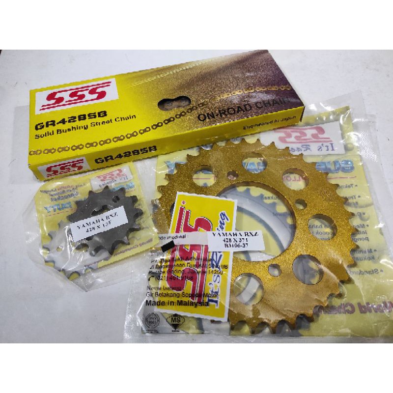 Gear Set SSS 428 Special Edition gear belakang stell Gold Jupiter Z/RX king/F1ZR 14T 35T 110L
