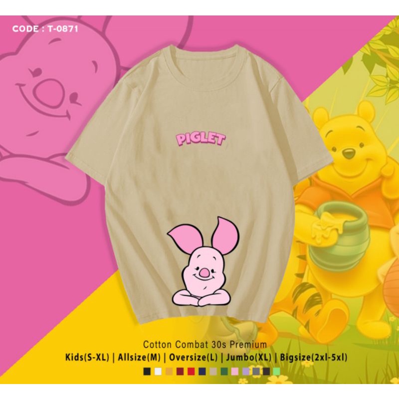 KAOS PIGLET KATUN PREMIUM/TSHIRT PIGLET BABI LUCU