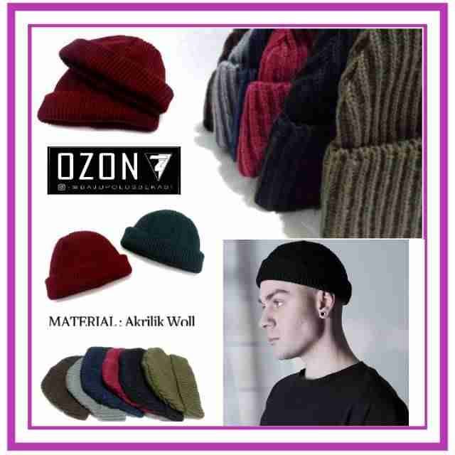 Topi Kupluk Polos RAJUT Peci Short Beanie Hat Bahan WOOL Halus Skate Distro