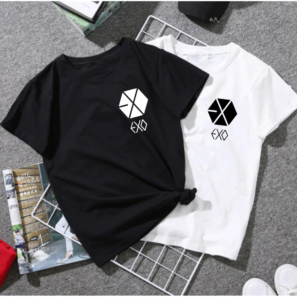 FLEURIR - KAOS EXO LOGO WANITA DEWASA LENGAN PENDEK TEE UNISEX