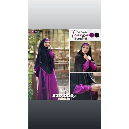 Set Gamis Tenessa Burgundi Aulia Ori