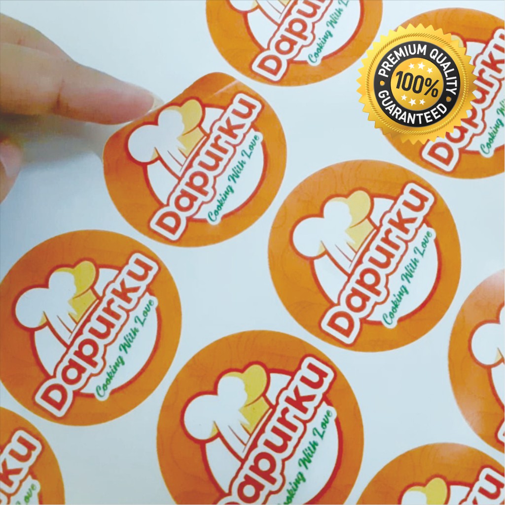 Cetak stiker label kemasan produk makanan minuman murah - Stiker Vinyl - Sticker label
