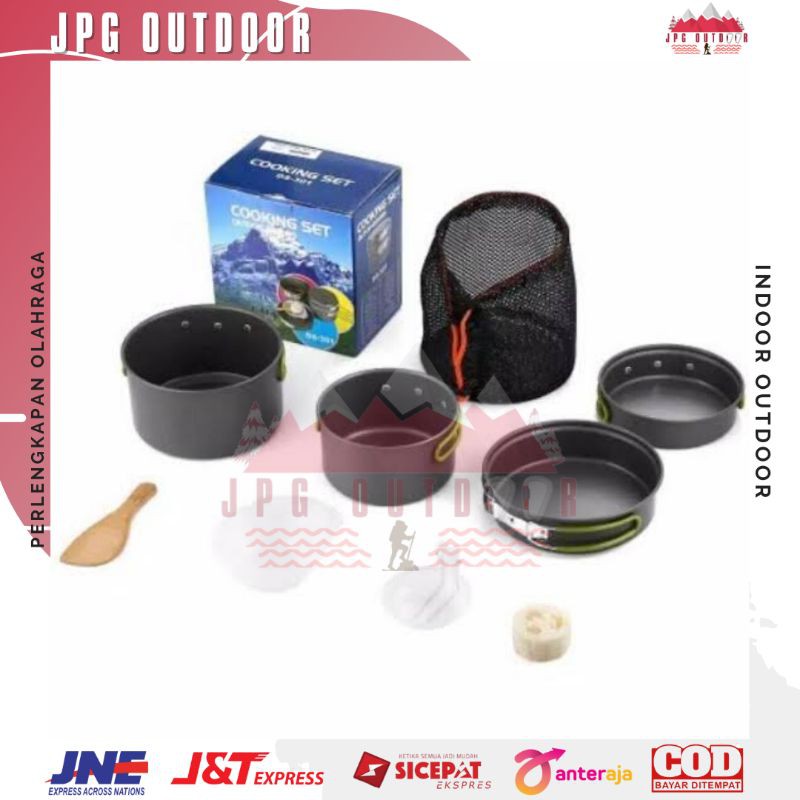 Cooking Set DS301 Nesting DS 301 Panci Alat Masak Camping Outdoor