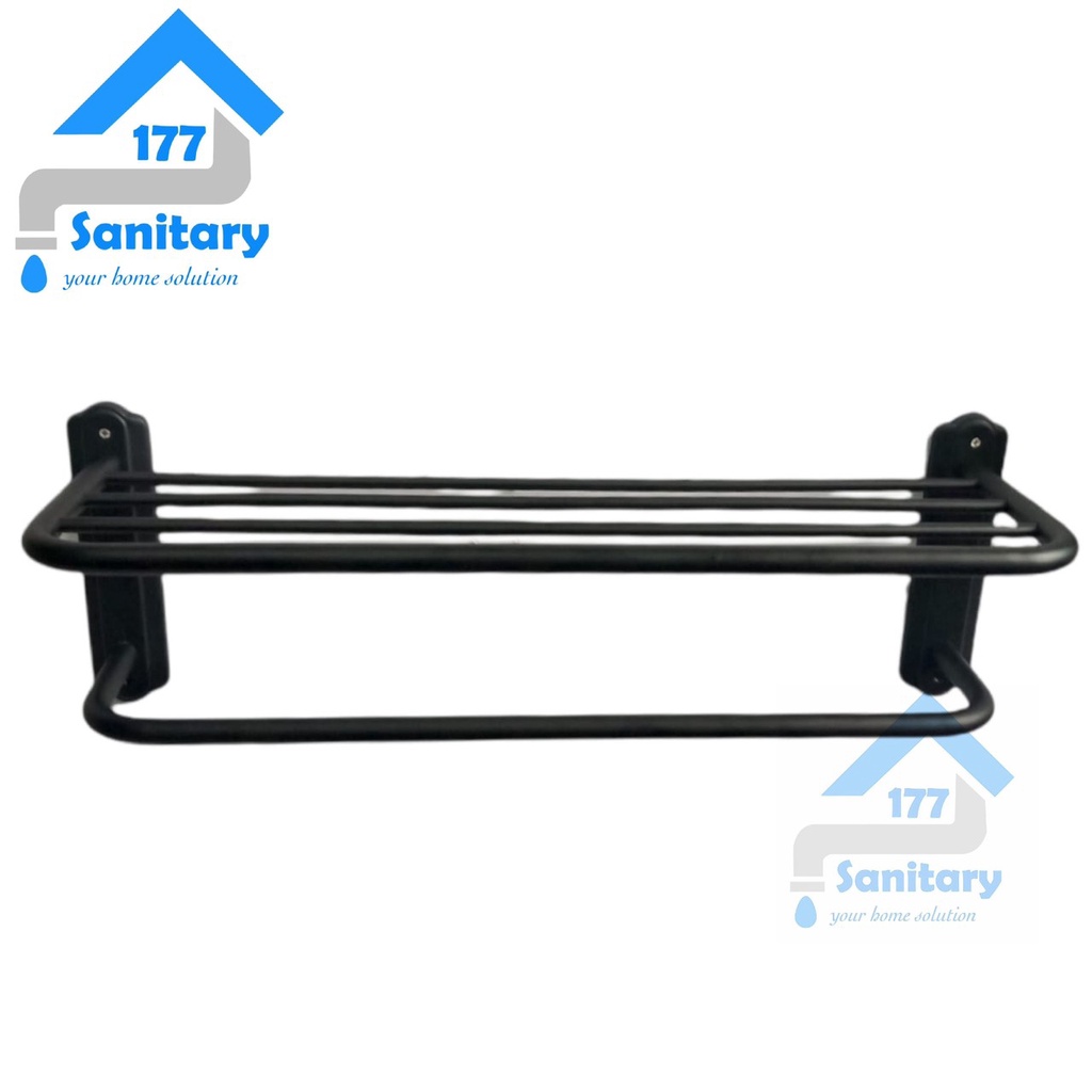 Rak Handuk 5 Susun Stainless HITAM 8602H-Gantungan tempat handuk rack towel holder BLACK matte hook 5 baris stenlis