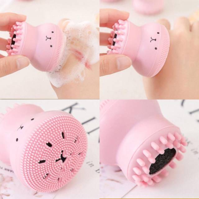 Sikat Pembersih Wajah Brush Cleaner Cleansing Facial Brush With Silikon Bentuk Gurita