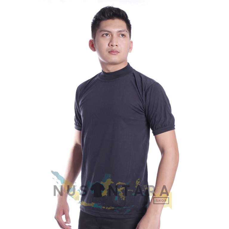 Kaos Polos Cream Coklat Hitam Army Putih Navy Kaos Polisi Kaos Security Kaos Satpam Kerah Tinggi Terbaru