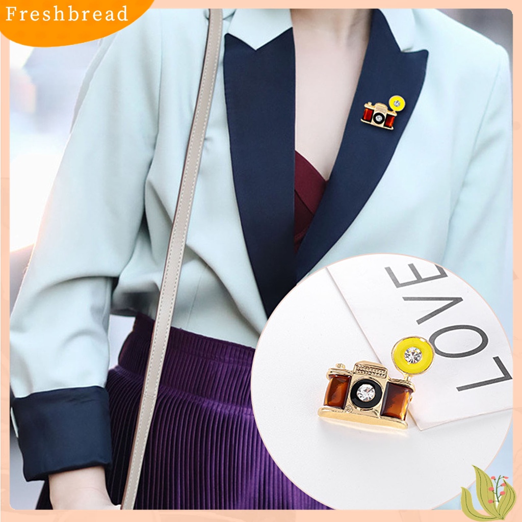 Fresh| Bros Pin Enamel Bentuk Kamera Warna Coklat Gaya Retro Untuk Aksesoris Pakaian