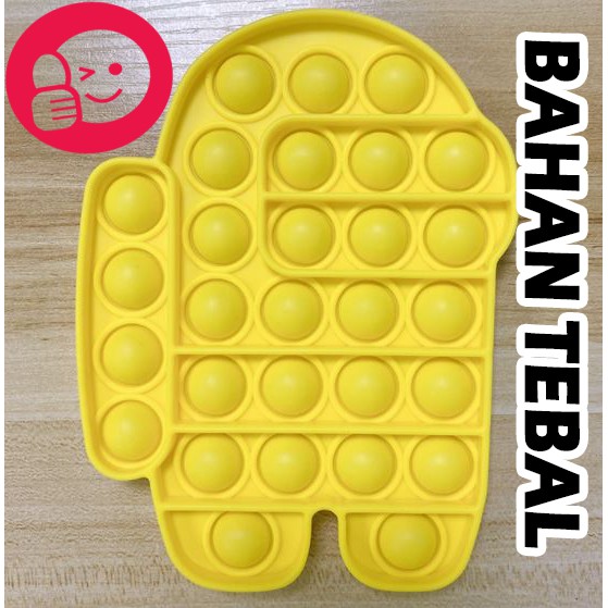 POP IT Among Us Rainbow / pop it fidget toy among us MURAH-AmongUs Kuning