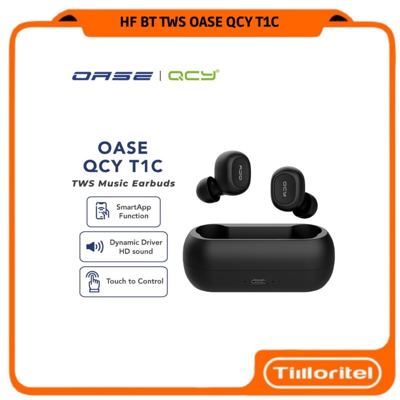 HF BT TWS OASE QCY T1C BLACK